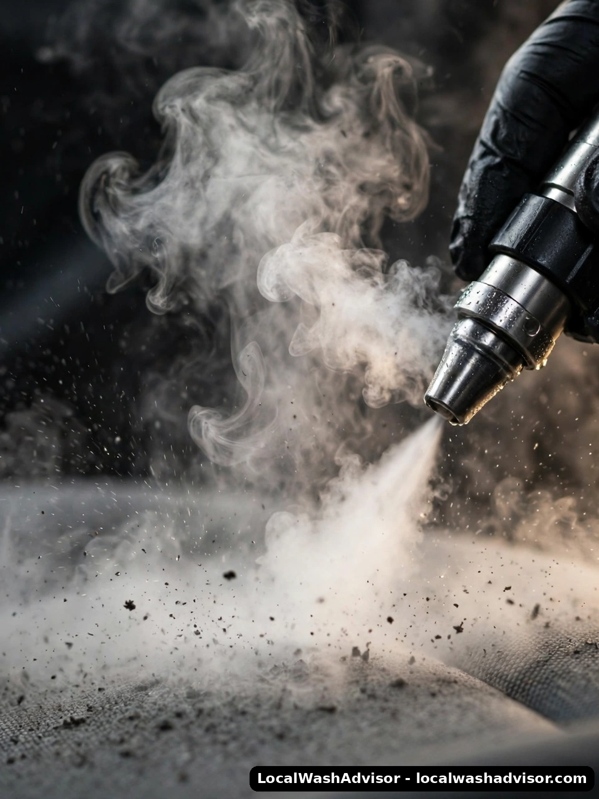 Steam cleaning in action, a classic high-value add-on service